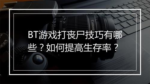 BT游戏打丧尸技巧有哪些？如何提高生存率？