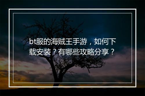 bt服的海贼王手游,如何下载安装?有哪些攻略分享?