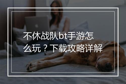 不休战队bt手游怎么玩？下载攻略详解