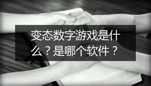 变态数字游戏是什么？是哪个软件？