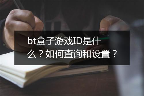 bt盒子游戏ID是什么？如何查询和设置？