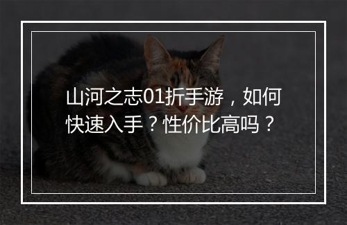 山河之志01折手游，如何快速入手？性价比高吗？