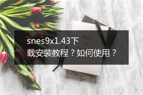 snes9x1.43下载安装教程？如何使用？