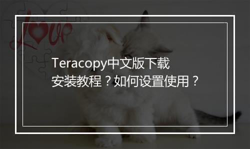 Teracopy中文版下载安装教程？如何设置使用？