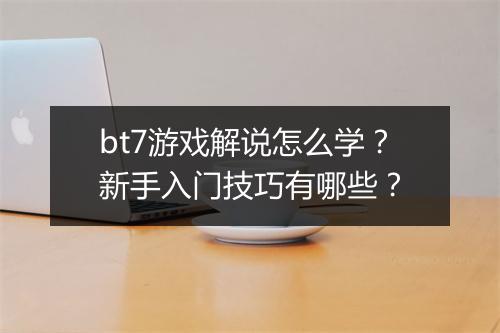bt7游戏解说怎么学？新手入门技巧有哪些？