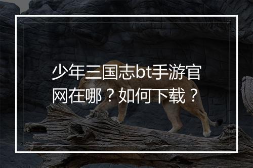少年三国志bt手游官网在哪？如何下载？