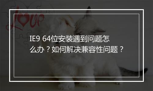 IE9 64位安装遇到问题怎么办?如何解决兼容性问题?