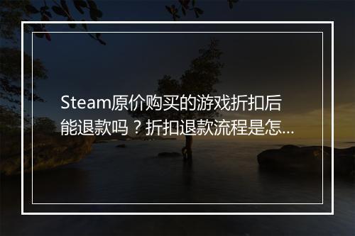 Steam原价购买的游戏折扣后能退款吗？折扣退款流程是怎样的？