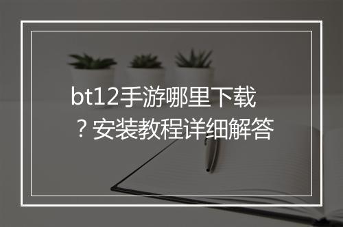 bt12手游哪里下载？安装教程详细解答