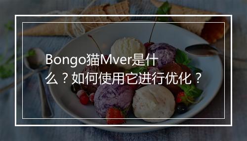 Bongo猫Mver是什么？如何使用它进行优化？