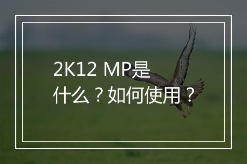 2K12 MP是什么？如何使用？