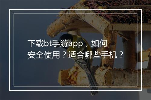 下载bt手游app,如何安全使用?适合哪些手机?