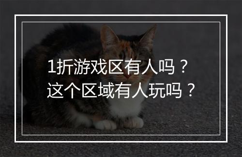 1折游戏区有人吗？这个区域有人玩吗？