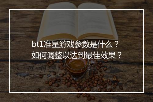 bt1准星游戏参数是什么?如何调整以达到最佳效果?