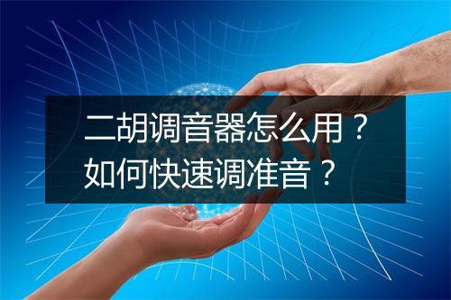 二胡调音器怎么用？如何快速调准音？