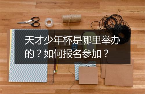 天才少年杯是哪里举办的?如何报名参加?