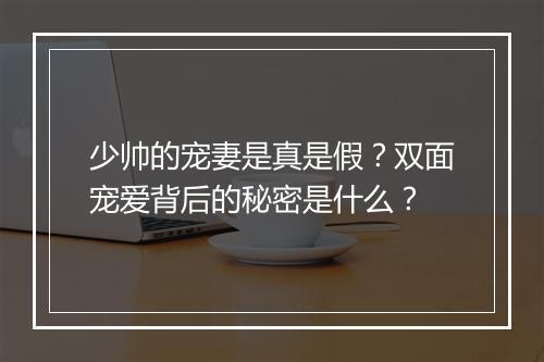少帅的宠妻是真是假？双面宠爱背后的秘密是什么？