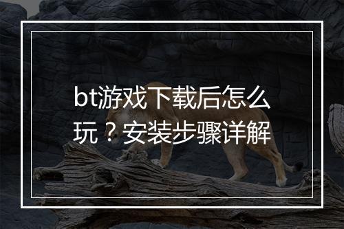 bt游戏下载后怎么玩？安装步骤详解