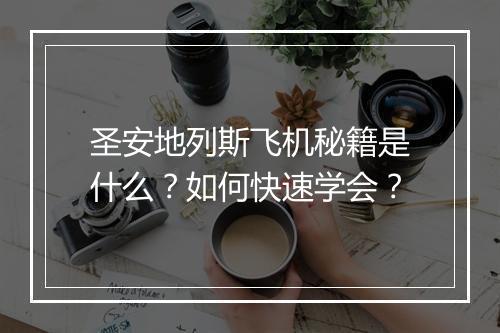 圣安地列斯飞机秘籍是什么？如何快速学会？