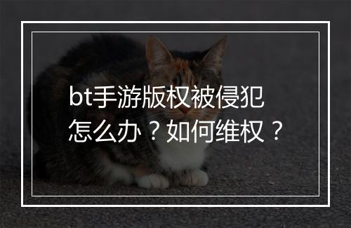 bt手游版权被侵犯怎么办？如何维权？