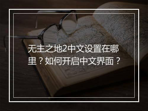 无主之地2中文设置在哪里？如何开启中文界面？