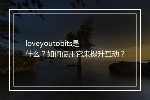 loveyoutobits是什么？如何使用它来提升互动？