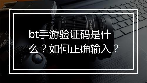 bt手游验证码是什么？如何正确输入？