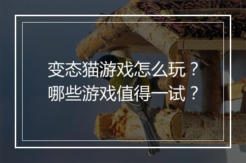变态猫游戏怎么玩?哪些游戏值得一试?