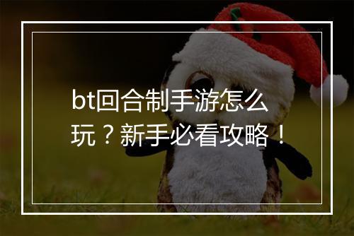 bt回合制手游怎么玩？新手必看攻略！