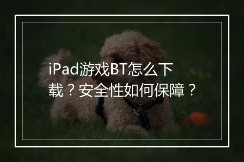 iPad游戏BT怎么下载？安全性如何保障？