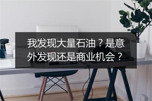 我发现大量石油？是意外发现还是商业机会？