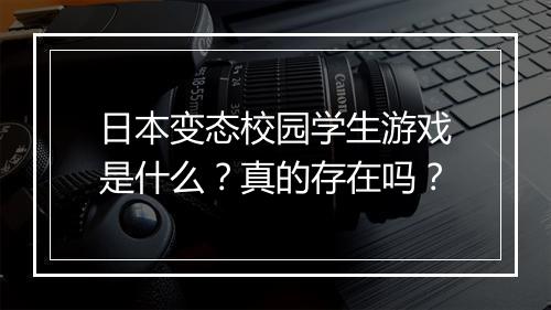 日本变态校园学生游戏是什么？真的存在吗？