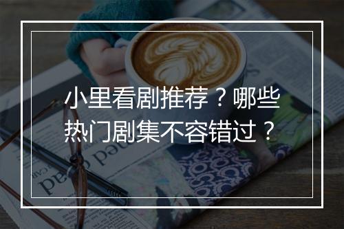 小里看剧推荐？哪些热门剧集不容错过？