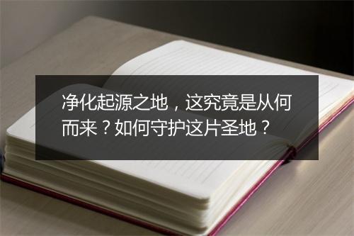 净化起源之地，这究竟是从何而来？如何守护这片圣地？