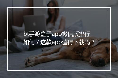 bt手游盒子app微信版排行如何？这款app值得下载吗？