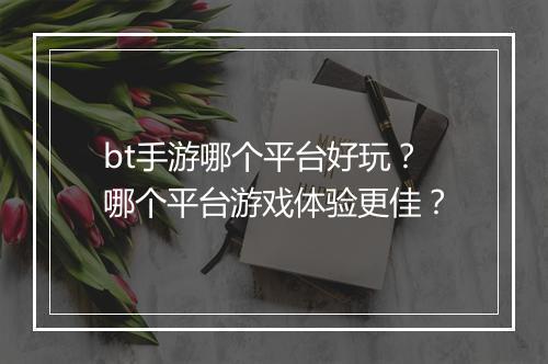 bt手游哪个平台好玩？哪个平台游戏体验更佳？