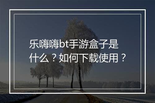 乐嗨嗨bt手游盒子是什么？如何下载使用？