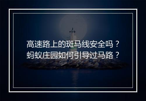 高速路上的斑马线安全吗?蚂蚁庄园如何引导过马路?