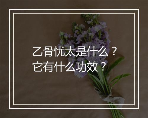 乙骨忧太是什么？它有什么功效？