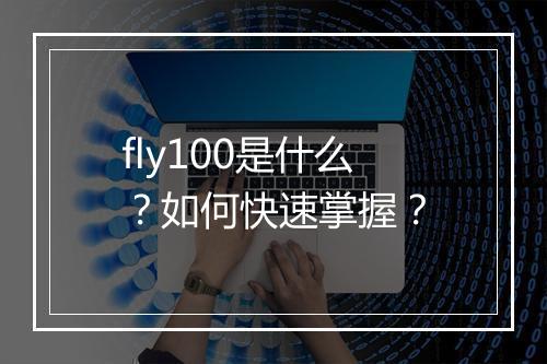 fly100是什么？如何快速掌握？