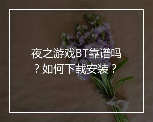 夜之游戏BT靠谱吗？如何下载安装？