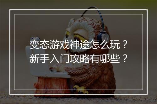 变态游戏神途怎么玩？新手入门攻略有哪些？