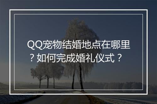 QQ宠物结婚地点在哪里?如何完成婚礼仪式?