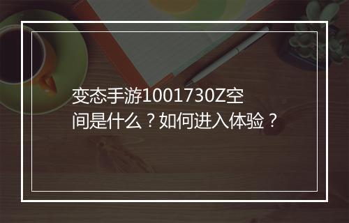 变态手游1001730Z空间是什么?如何进入体验?