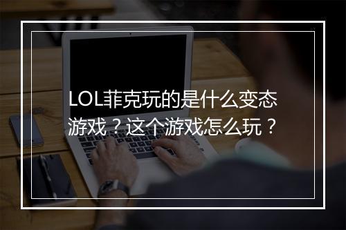 LOL菲克玩的是什么变态游戏？这个游戏怎么玩？