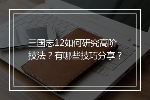三国志12如何研究高阶技法?有哪些技巧分享?