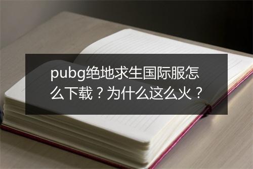 pubg绝地求生国际服怎么下载?为什么这么火?