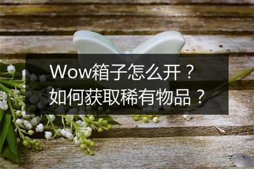 Wow箱子怎么开？如何获取稀有物品？