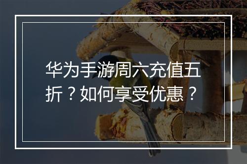 华为手游周六充值五折？如何享受优惠？
