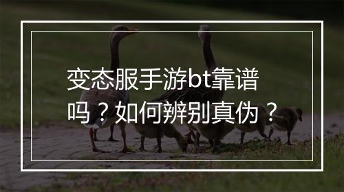 变态服手游bt靠谱吗?如何辨别真伪?